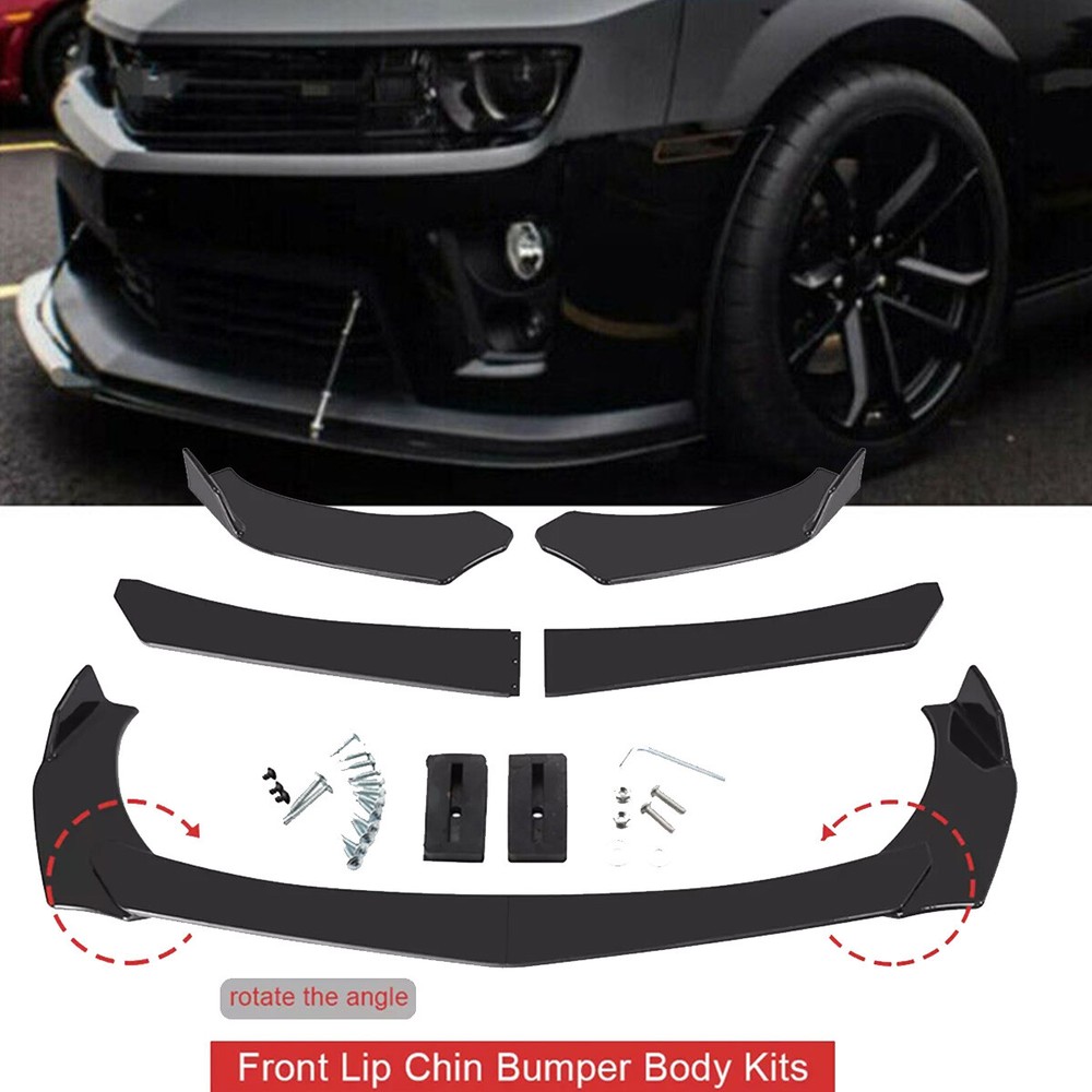 Glossy Black Front Bumper Lip Splitter Spoiler For Chevy Camaro