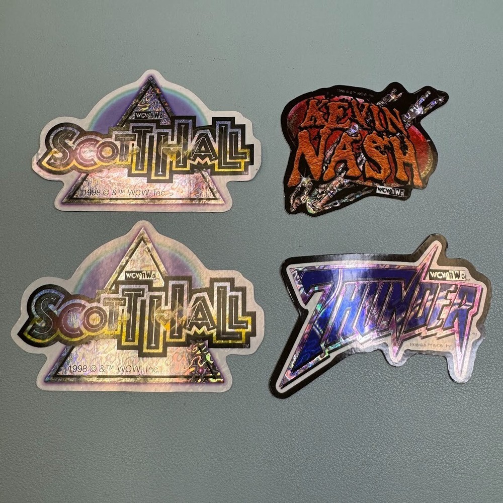 A&A Parkway WCW Wrestling Vending Machine Stickers (4) Pack