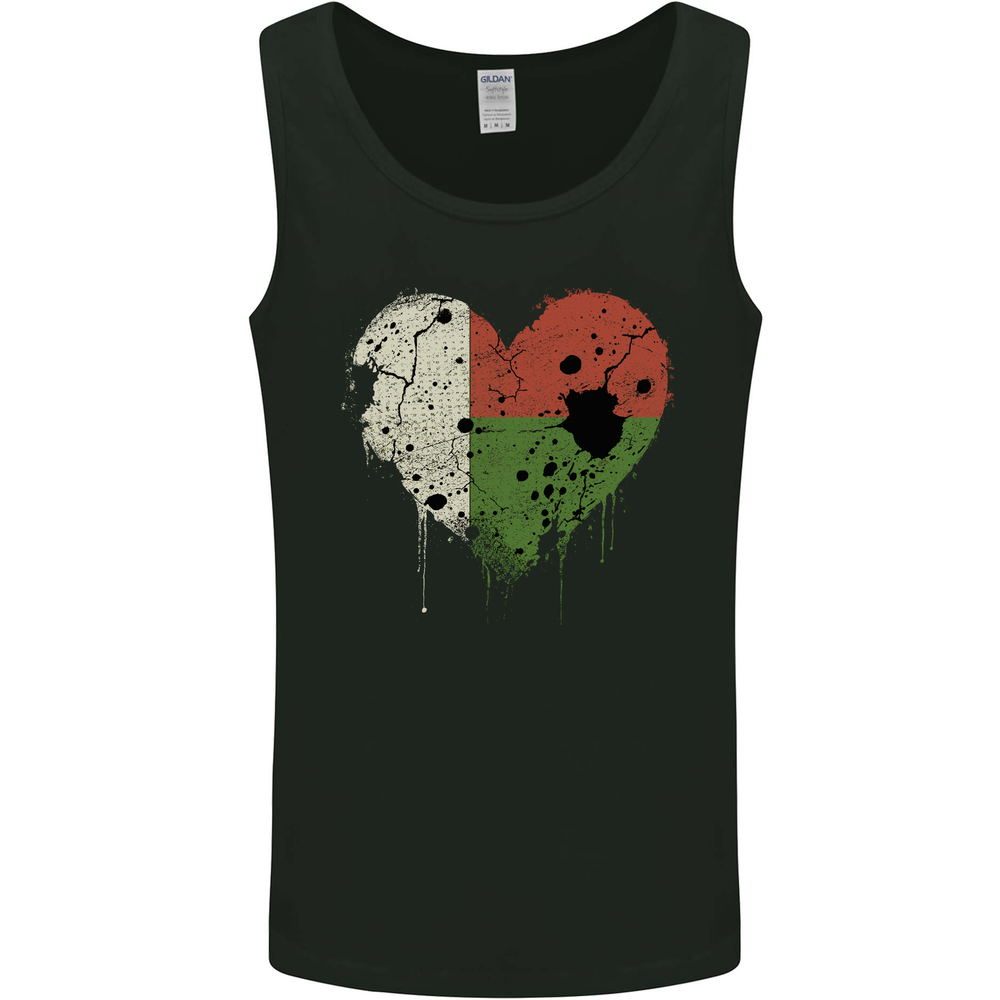 Love Madagascar Flag Madagascan Day Football Mens Vest Tank Top