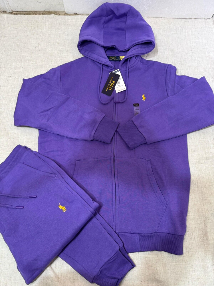 Polo Ralph Lauren Fleece Full -Zip Cotton Blnd  PurpleTracksuit Hoodie & Joggers