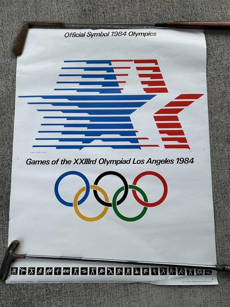 Vintage 1984 LA Olympics Star In Motion Poster Rare Summer Games Collectible