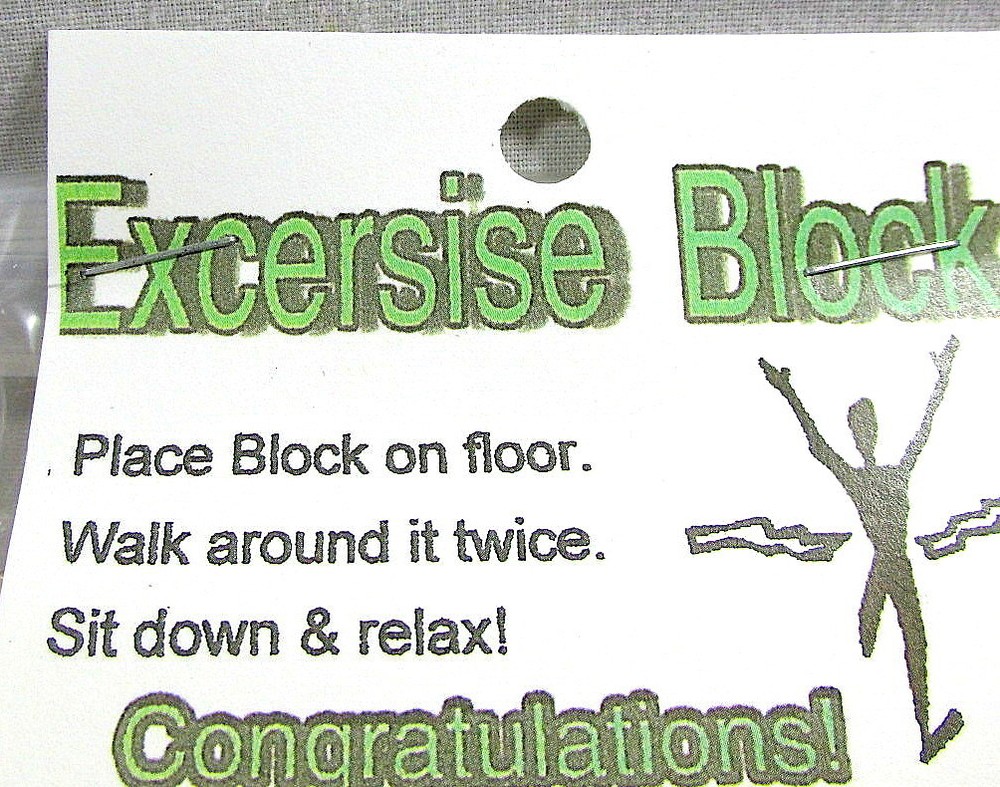 Excersise Block Gag Gift Clean Fun Our Original Idea Unique Sports US Seller   X