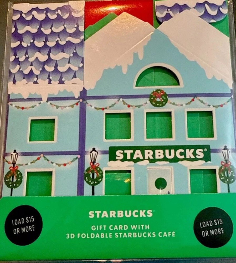 2024 Starbucks Holiday 3D Foldable Cafe Limited Edition Gift Card Fast Shipping-image