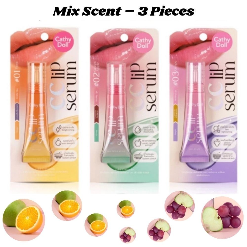 Cathy Doll CC Lip Care Serum Color Corrector Set 3x10g Moisturizing Anti-Wrinkle