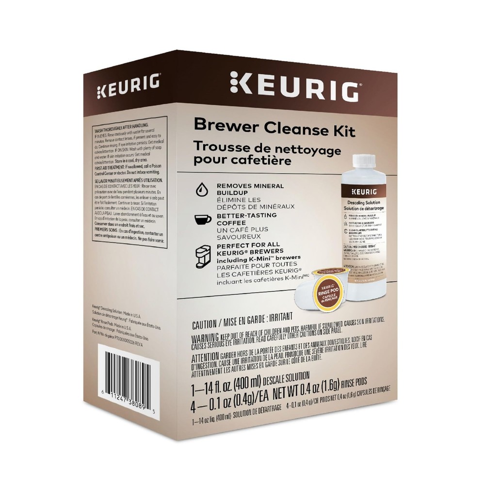Keurig Brewer Cleanse Kit For Maintenance Includes Descaling Solution  Rinse ...