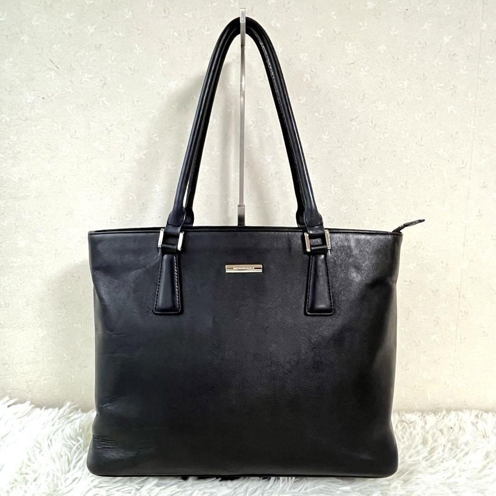 Burberry Tote Bag Saffiano Leather Nova Check A4 Available Black