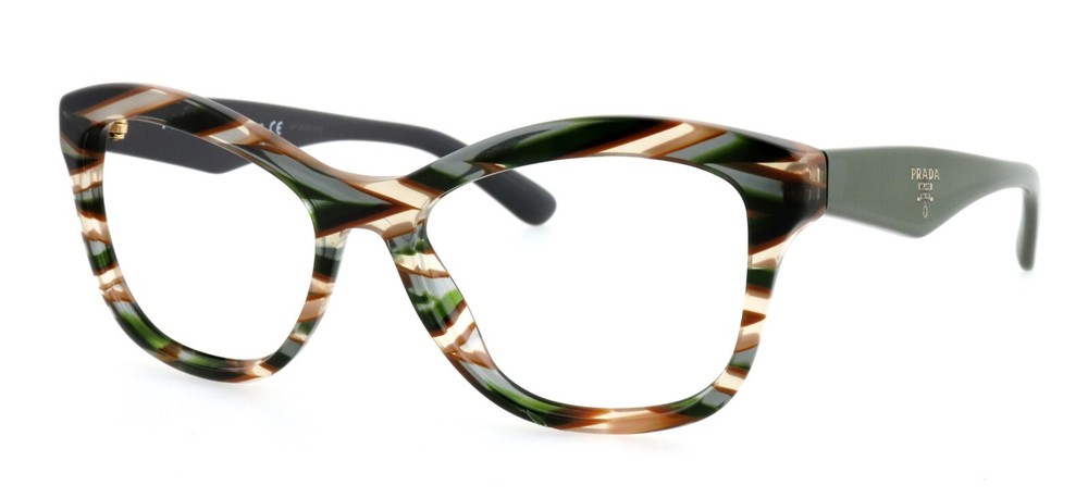 Prada VPR29R VAO-1O1 50mm Gray Green Eyeglass Frames Made in Italy