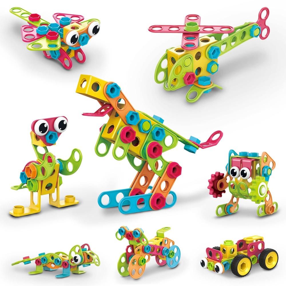 PicassoTiles STEM Learning Toys 250 Piece Building Block Kids Construction En...