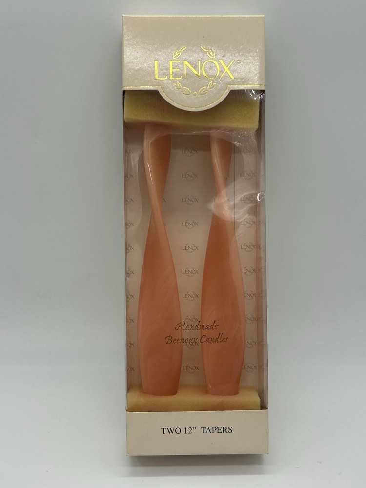 Lenox 12-inch Spiral Taper Candles in Chantilly Red Set of 2