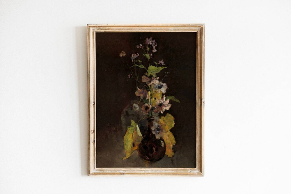 Cottagecore Decor Vintage Botanical Wall Art Moody Wall Art Print Neutral
