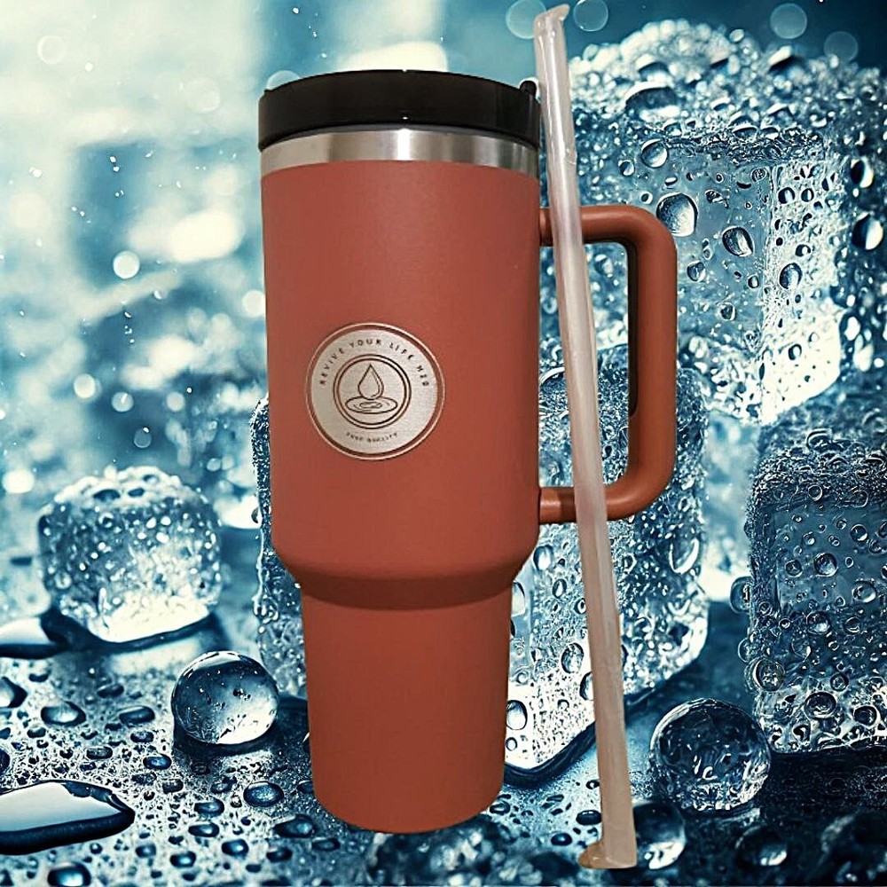 40oz Stainless Steel Vacuum Insulated Tumbler with Straw - Brand New