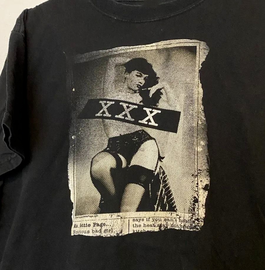 Christmas gift Bettie Page XXX Bad Girl Black Adult Tee Cotton Shirt 23D1180
