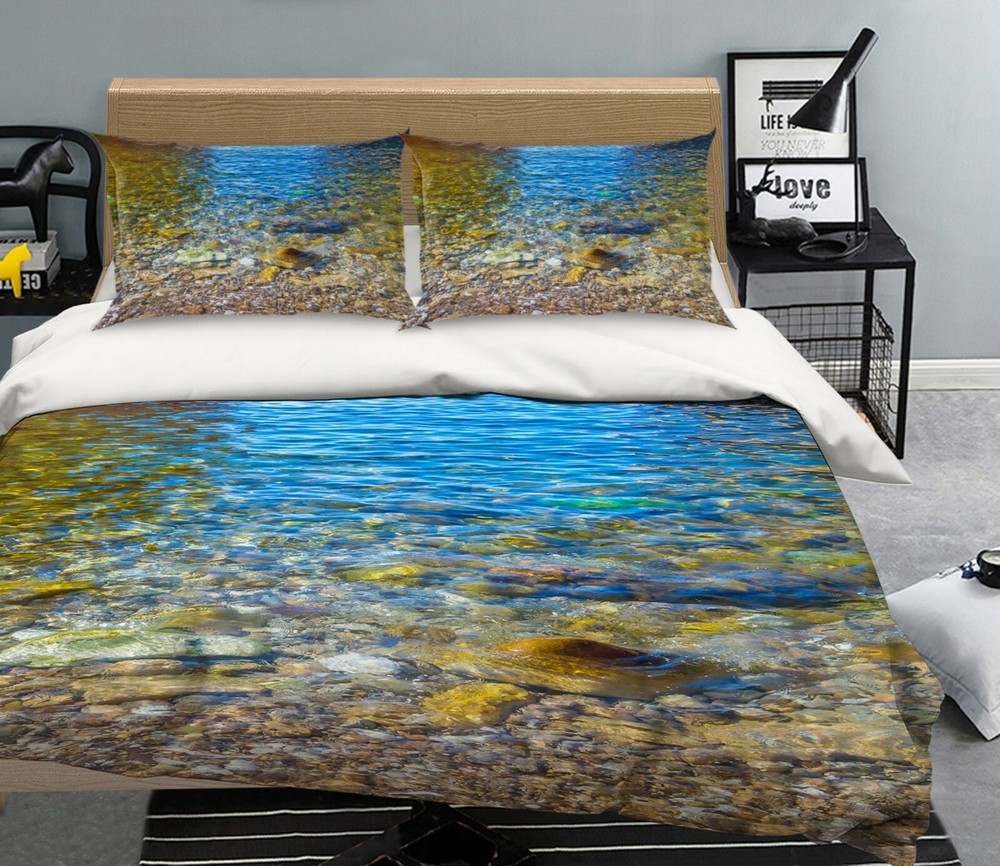 3D Clear Lake Water ZHUA630 Bed Pillowcases Quilt Duvet Cover Set Queen King Amy