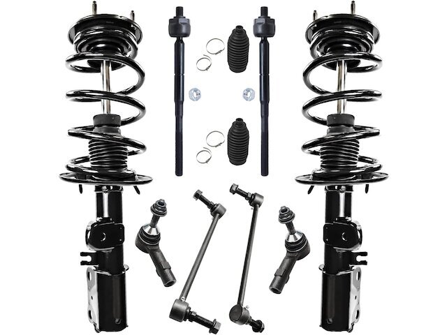 Detroit Axle 77458YZYQ Flex Strut Coil Spring Sway Bar Link Tie Rod End Kit