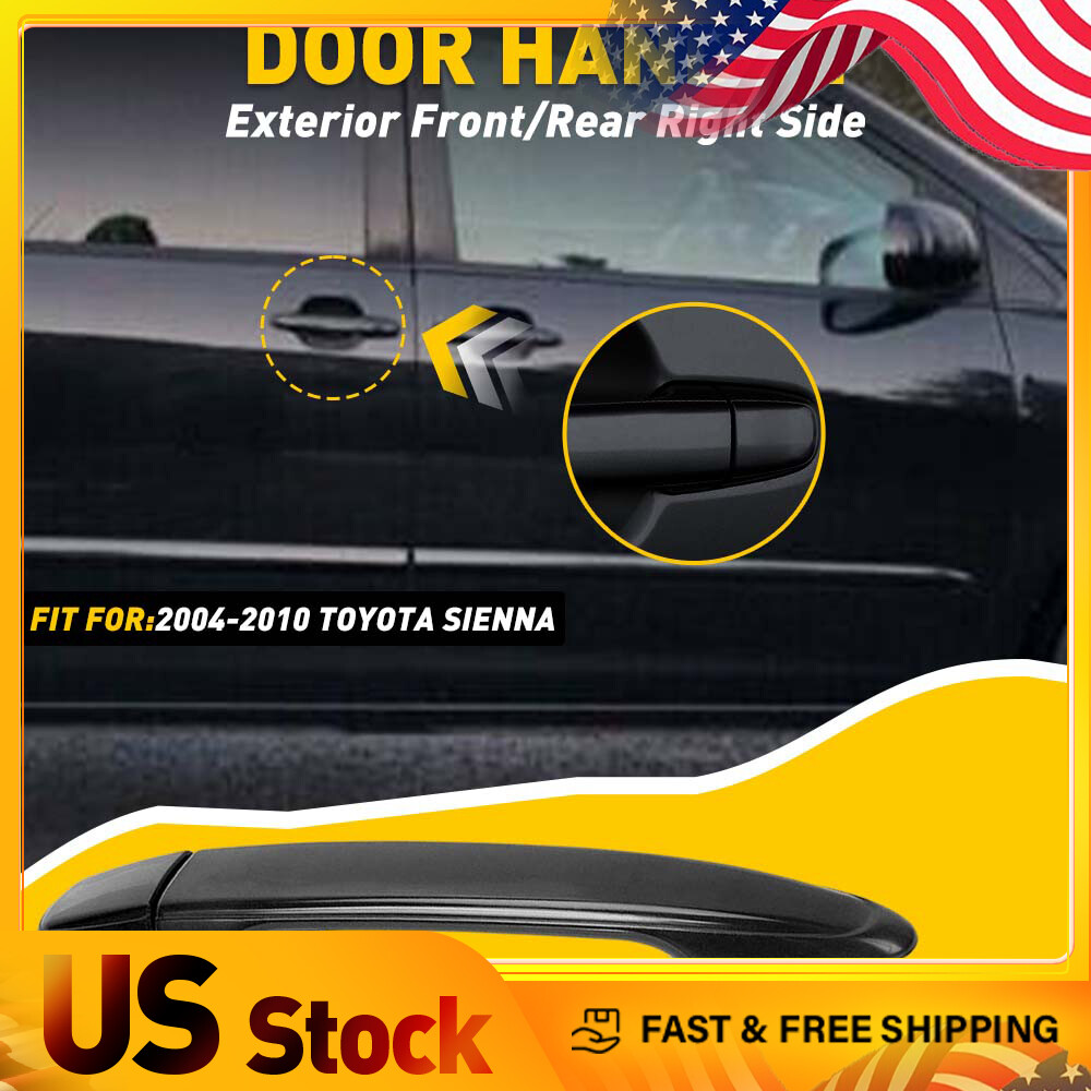 Rear Sliding Black Door Handle Passenger Driver or For Side Toyota Sienna 4 -10