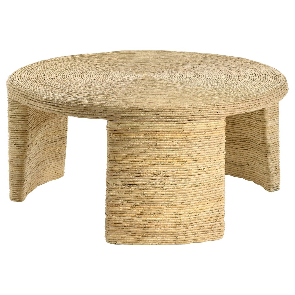 Artina Natural Brown Woven Rattan Round Coffee Table