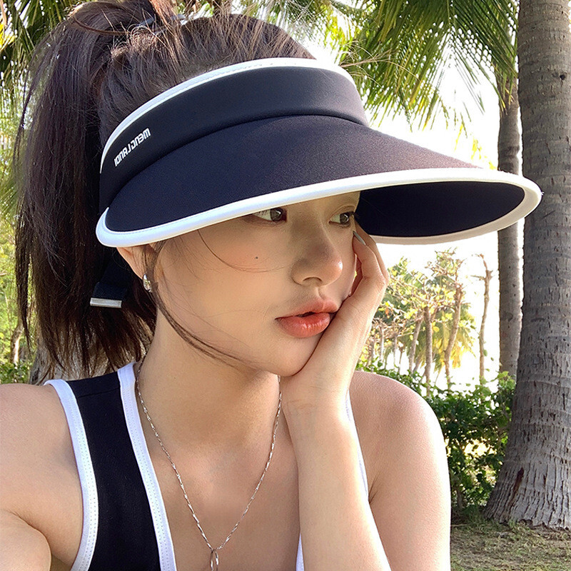 Women's Wide Brim Cotton Sun Hat with UV Protection for Summer Beach Travel