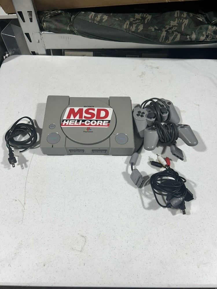 Sony PlayStation 1 PS1 Console Tested with 2 Controllers Included