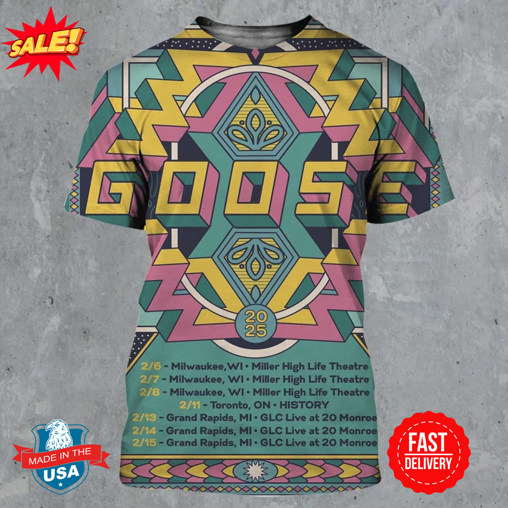 Goose Band Winter Tour 2025 Tour Dates List All Over Print Shirt