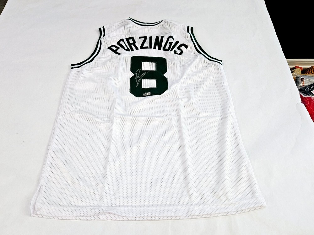 Kristaps Porzingis Boston Celtics Autographed Signed Jersey Beckett 🔥