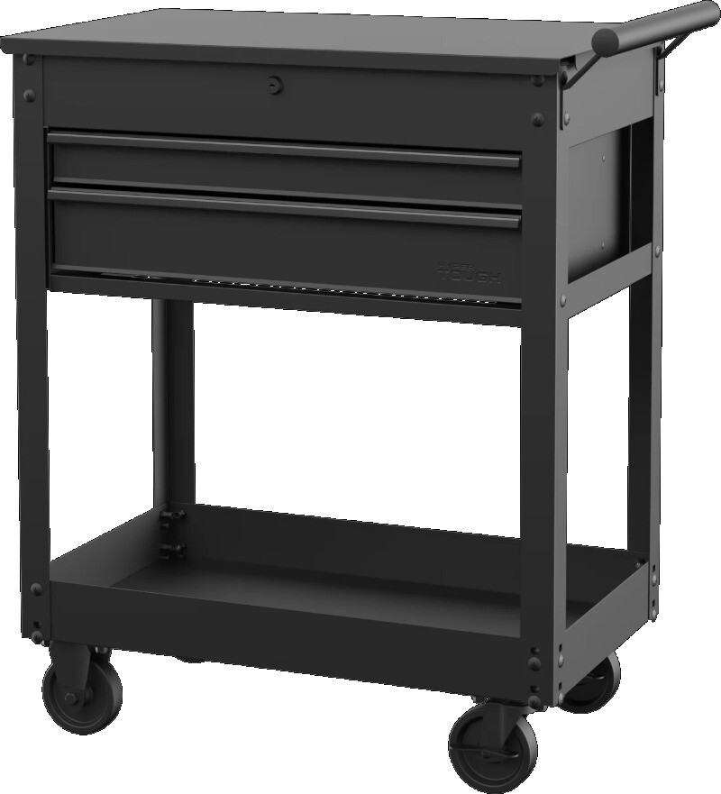 28-Inch Heavy-Duty Steel Mechanics Tool Cart with 2 Drawers 500 lb Capacity Garage Storage