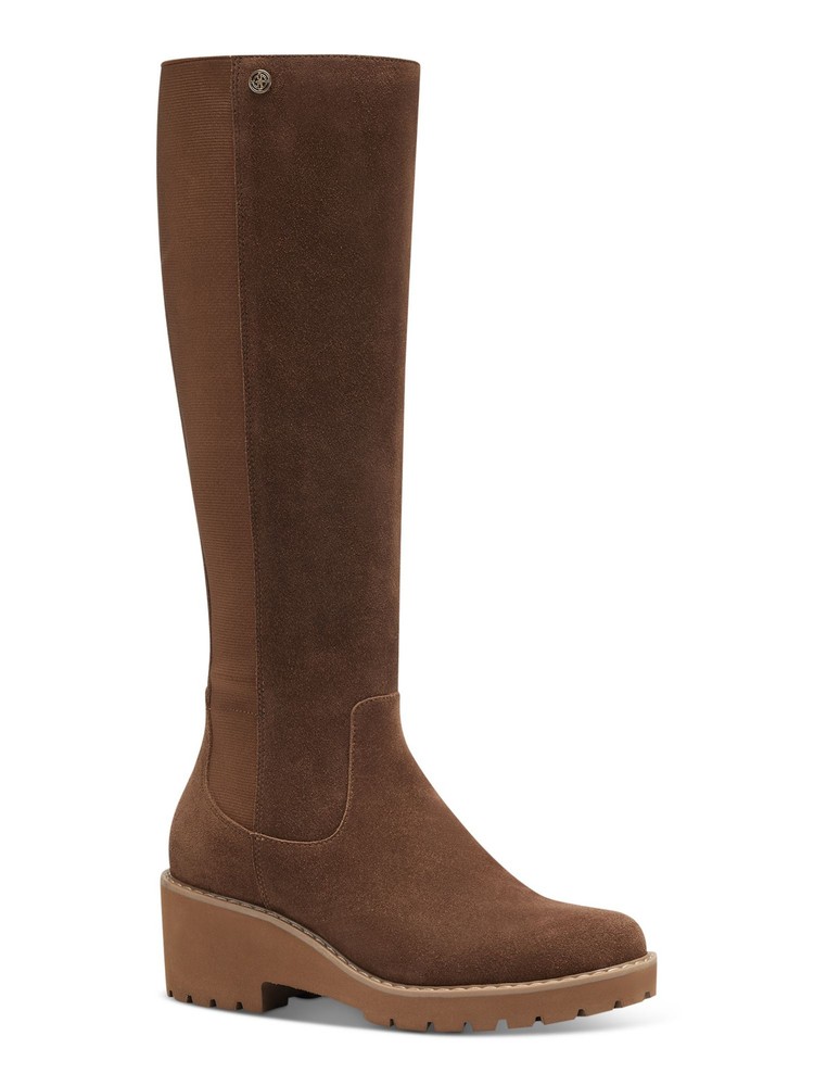 GIANI BERNINI Womens Brown Valensia Block Heel Leather Riding Boot 7.5 M