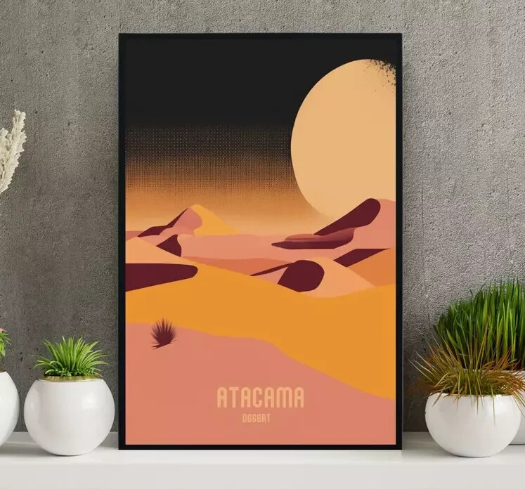 Atacama Desert Vintage Definition Poster Retro Travel Print For Lovers