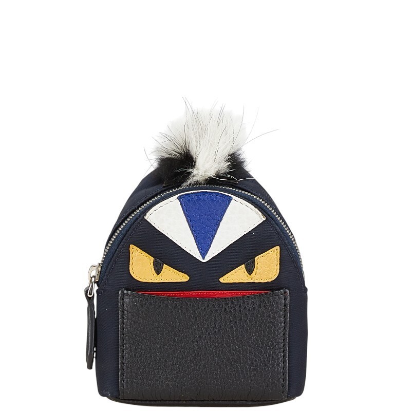 RARE FENDI Monster Bugs Keychain Charm Backpack Clip 7AR432 Black Yellow