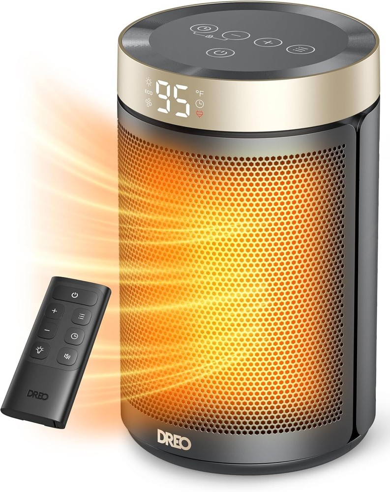 Dreo 1500W Space Heater, Portable Electric with Thermostat, Remote, Timer, 5 Mod