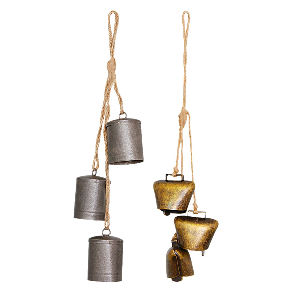 Rustic Gold Cow Bells For Christmas Decorations Vintage Handmade Lucky Christmas