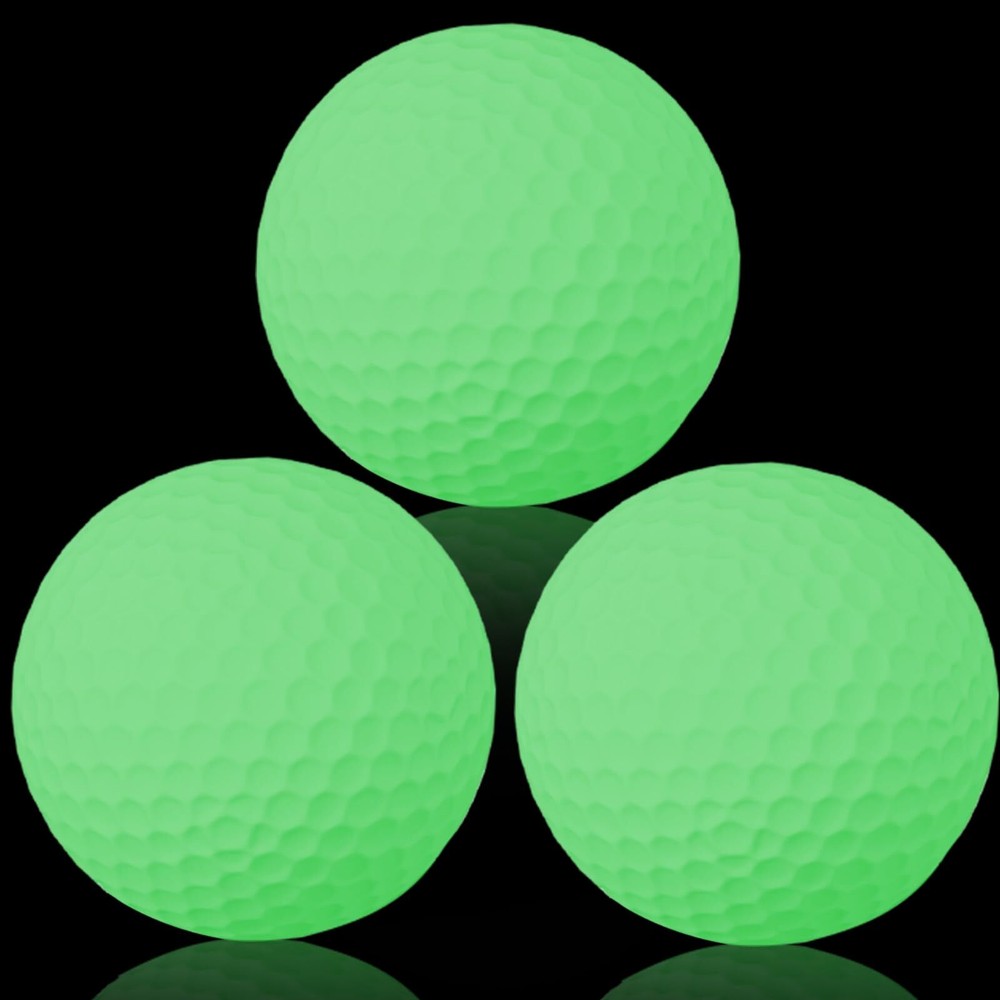 3 Pieces Golf Balls Glow in The Dark Golf Balls Practice Golf Balls with Fluo...
