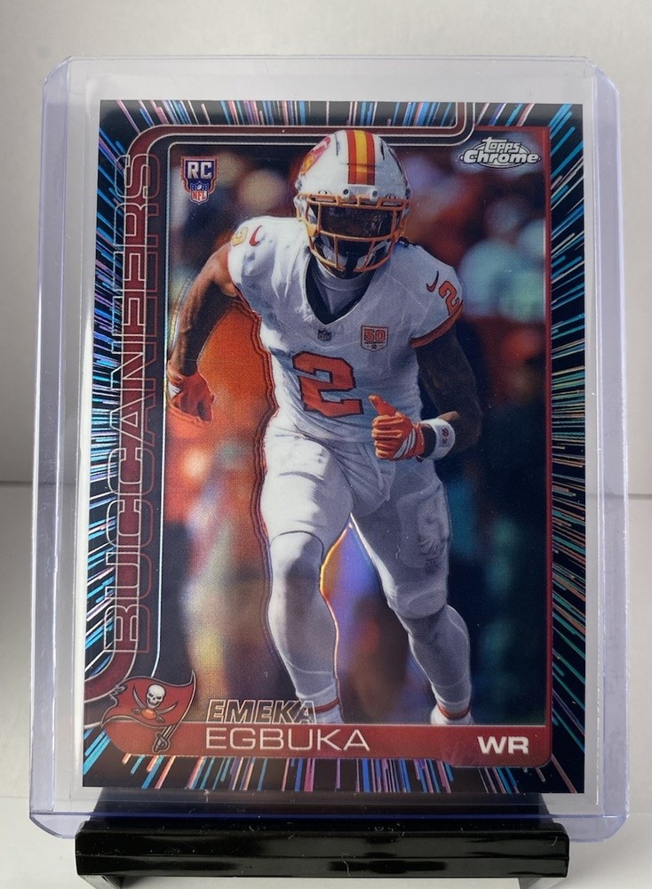Topps 2025 Chrome Emeka Egbuka Neon Pulse  Rookie #312 Tampa Bay Buccaneers