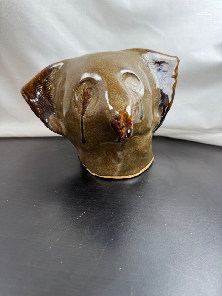 Abstract Glazed Fox Clay Sculpture - Fired Unique Art Piece