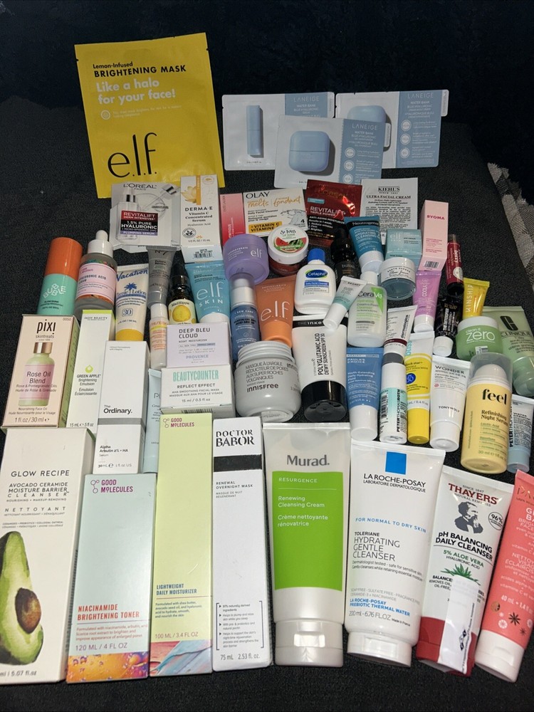 SKINCARE LOT OF 58 ITEMS MOSTLY UNUSED - READ DESCRIPTION