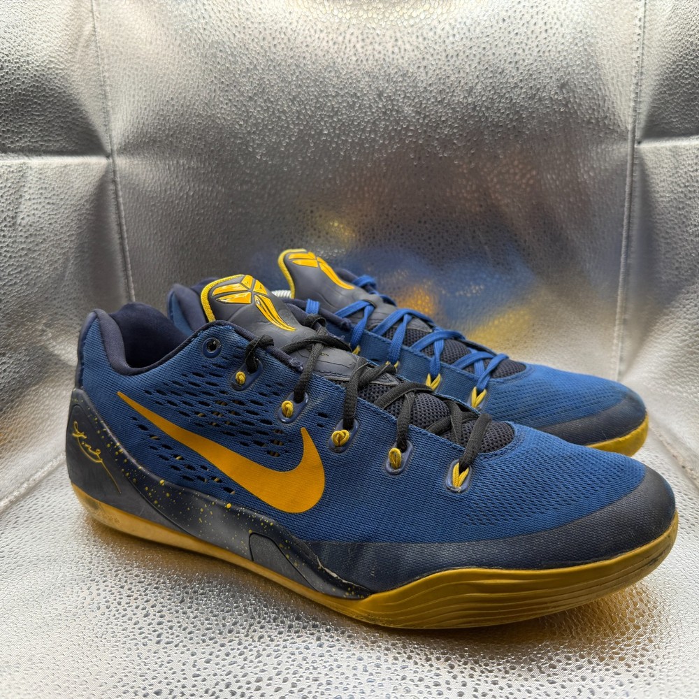 Size 11.5 Nike Kobe 9 EM Gym Blue/University Gold/Obsidian Mens Shoes 646701-474
