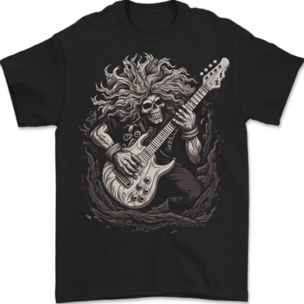 Heavy Metal Rock Skull Guitar Music 2 Mens T-Shirt 100% Cotton