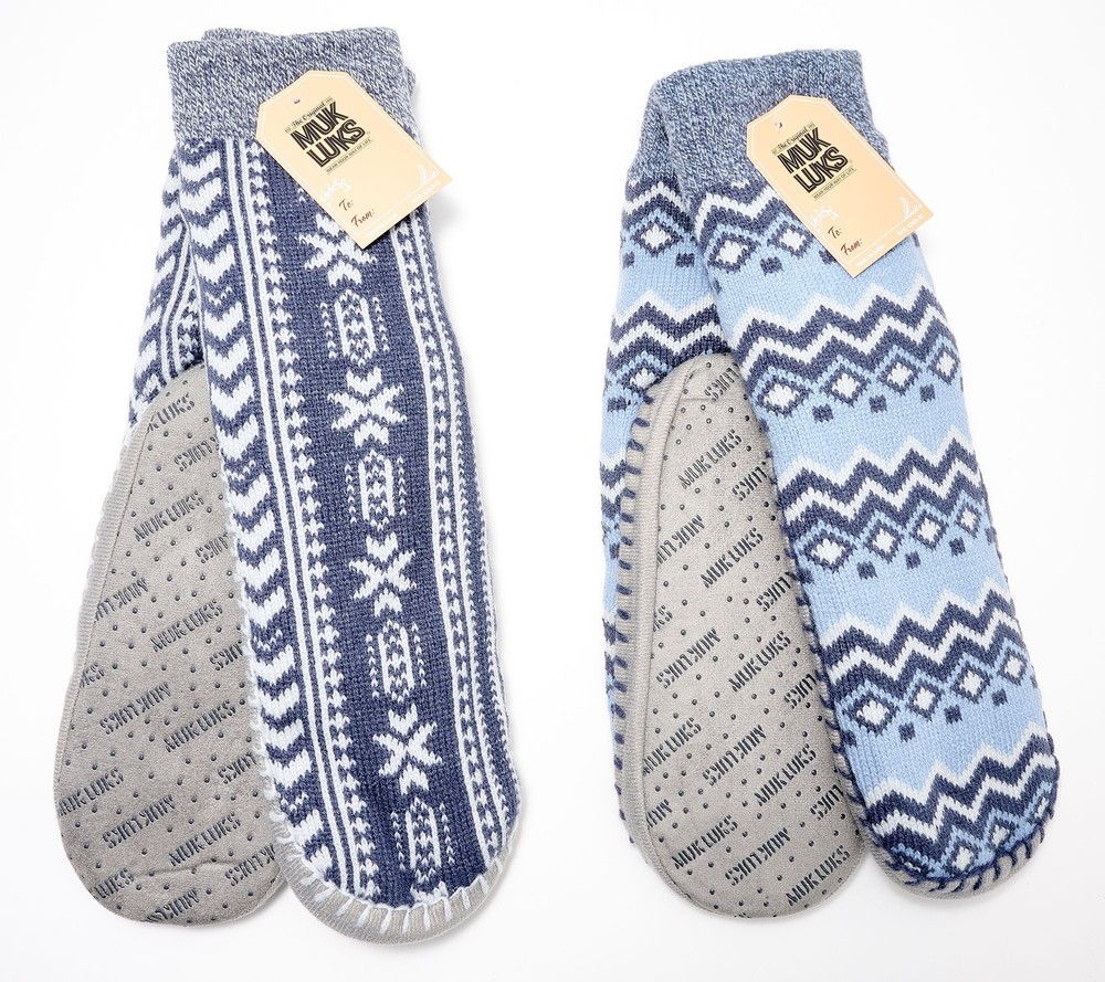 Muk Luks Women's Shoes Sz L Aloe Infused Sherpa Lined Medium Grey Heather
