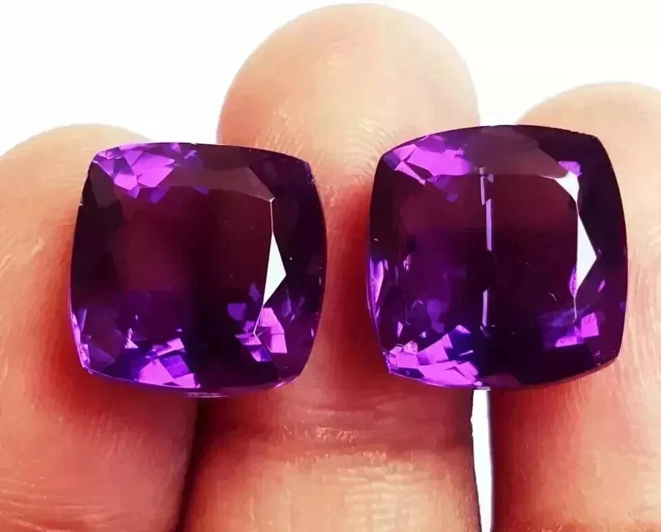 50 Ct  Natural Purple Tanzanite Certified CushionCut Ceylon Loose Gemstone Jewel