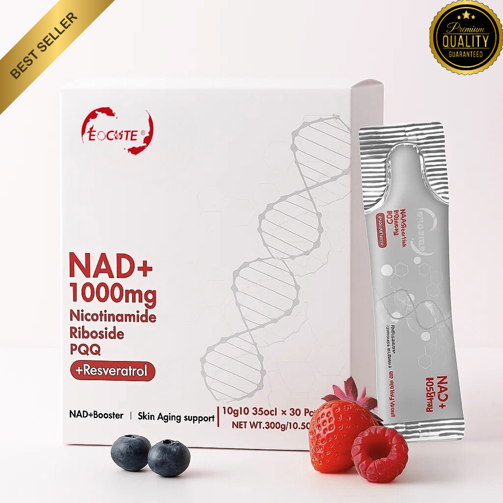 30 Pack NR1000 NAD+ Drink Mix - Berry Flavor, Energy & Skin Support