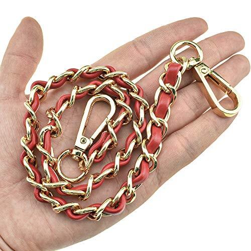 HAHIYO Metal Plus Synthetic Leather Purse Red Gold-Shuttle Leather-23.6 Inches