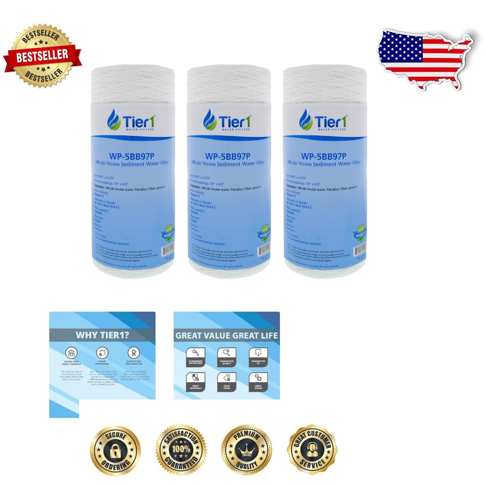 Easy-Install 10x4.5 Inch Water Filter Replacement - 0.5 Micron Filter Cartridge