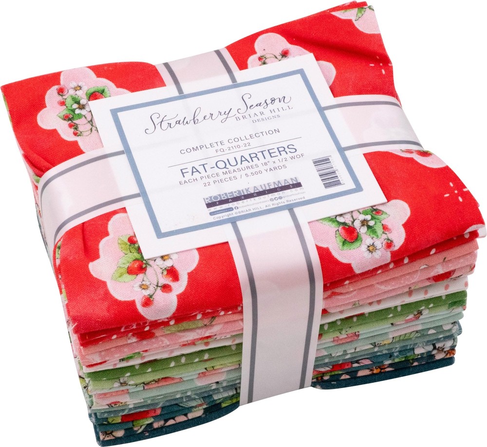 Briar Hill Designs Wishwell Strawberry Season 22 Fat Quarters Fabrics FQ-2110-22