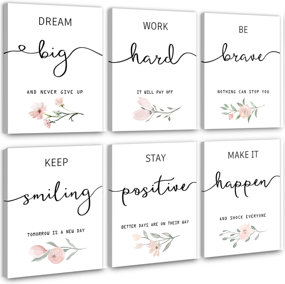 Inspirational Wall Art for Bedroom, Motivational Office Wall Art Decor, Framed C