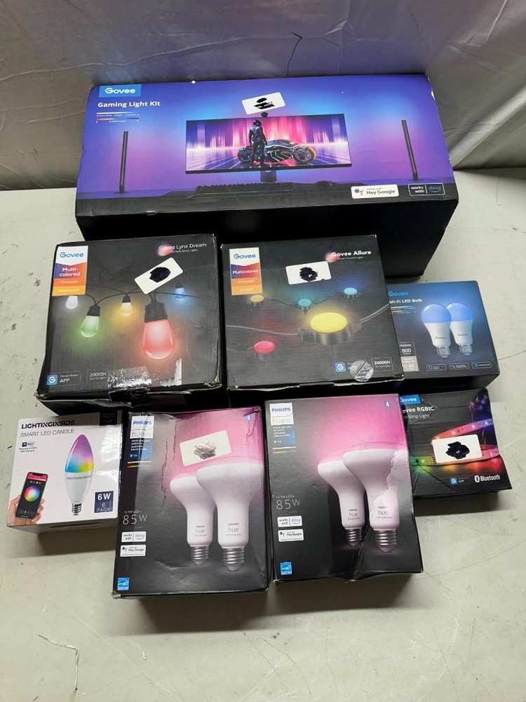 Large Lot of GOVEE LIGHTS String Lights, Light Bulbs MORE AF