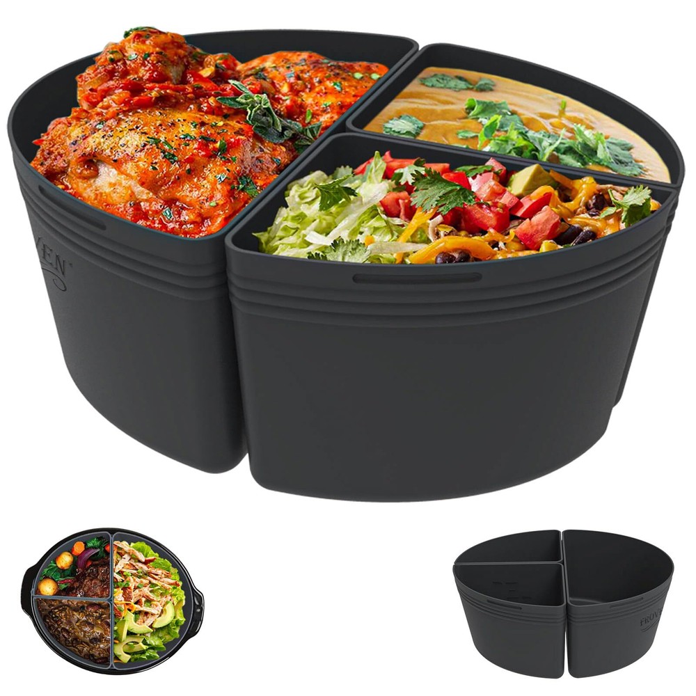 6 Quart Silicone Slow Cooker Divider Liners Oval. Thickened, Weighted & Sturd...