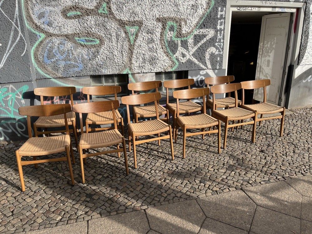 12x Vintage CH23 Chairs by Hans Wegner Carl Hansen Beech Mid Century