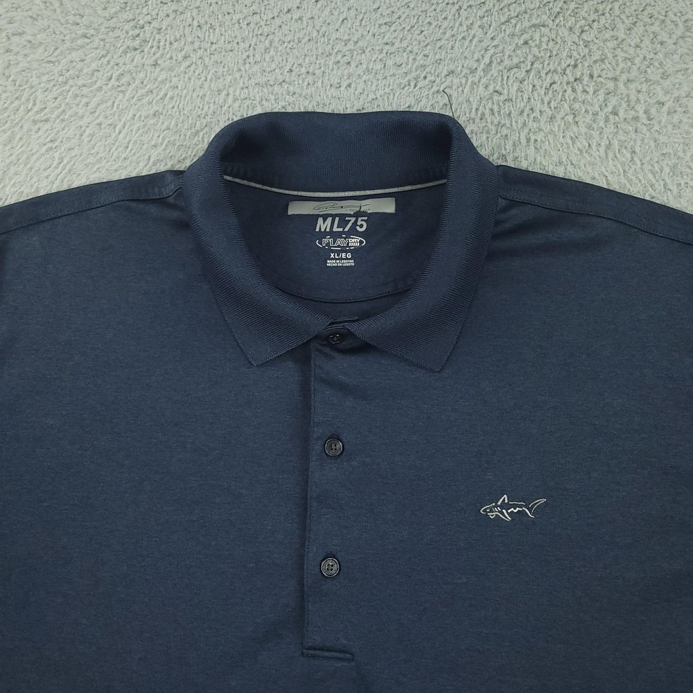 Greg Norman Polo Shirt Mens XL Blue ML75 PlayDry Golf Performance Stretch