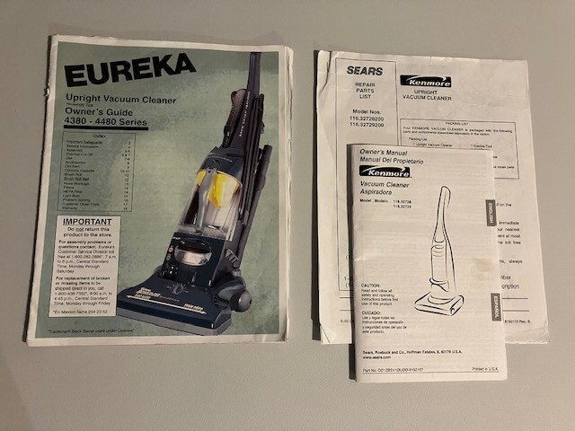 Kenmore Eureka Upright Vacuum Manual Set of 2