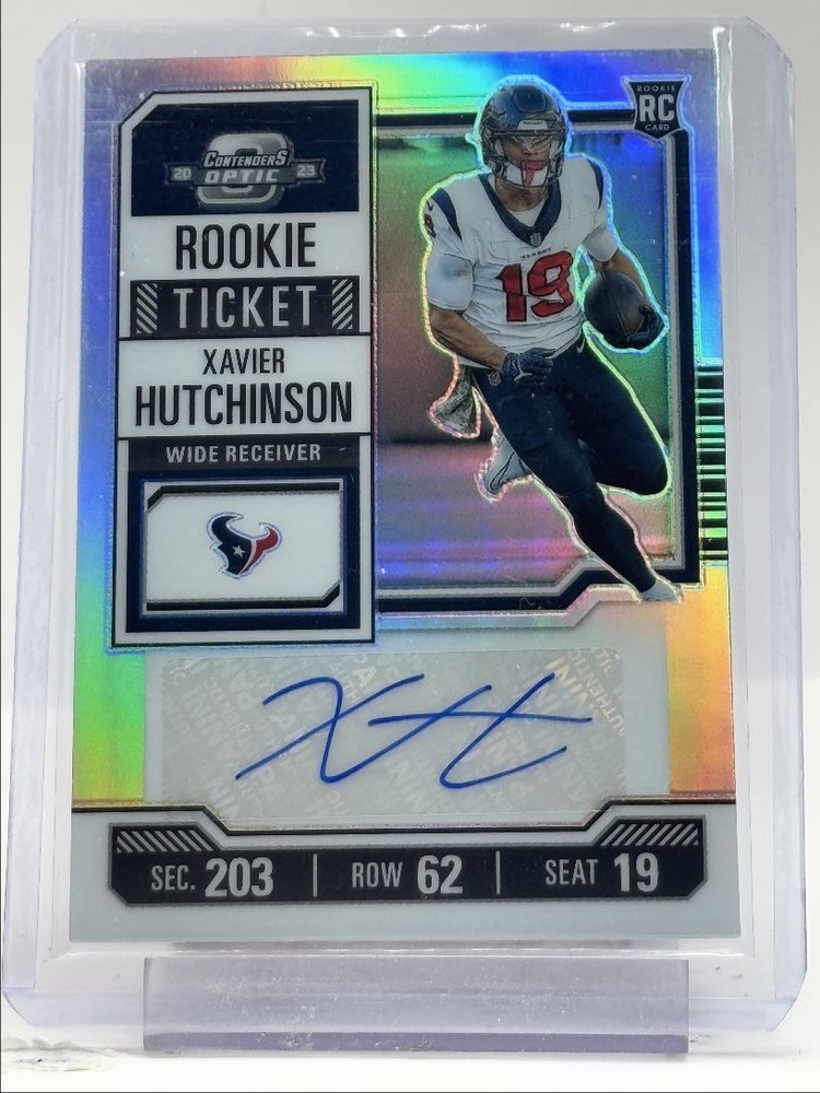 XAVIER HUTCHINSON 2023 CONTENDERS OPTIC ROOKIE TICKET SILVER RC AUTO Q0521