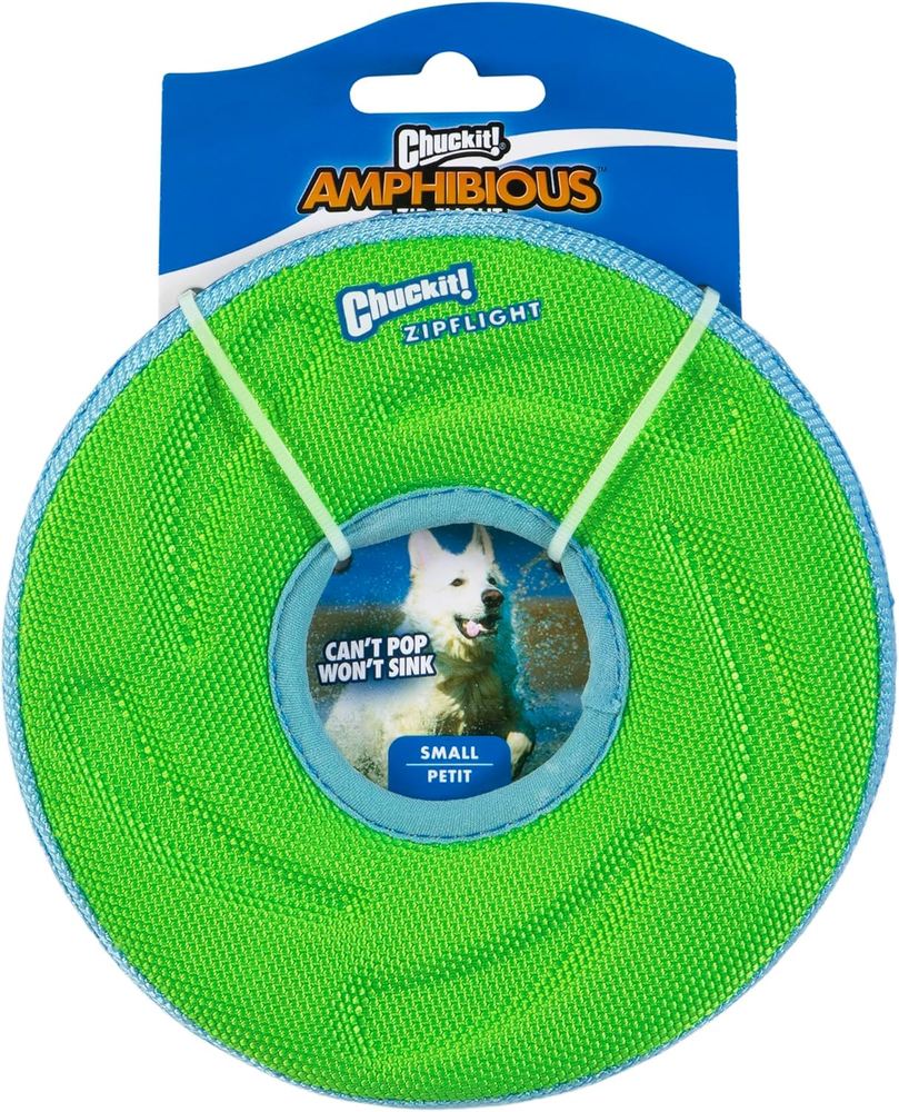 Zipflight Flying Disc Dog Toy, Small (6''), Orange and Blue